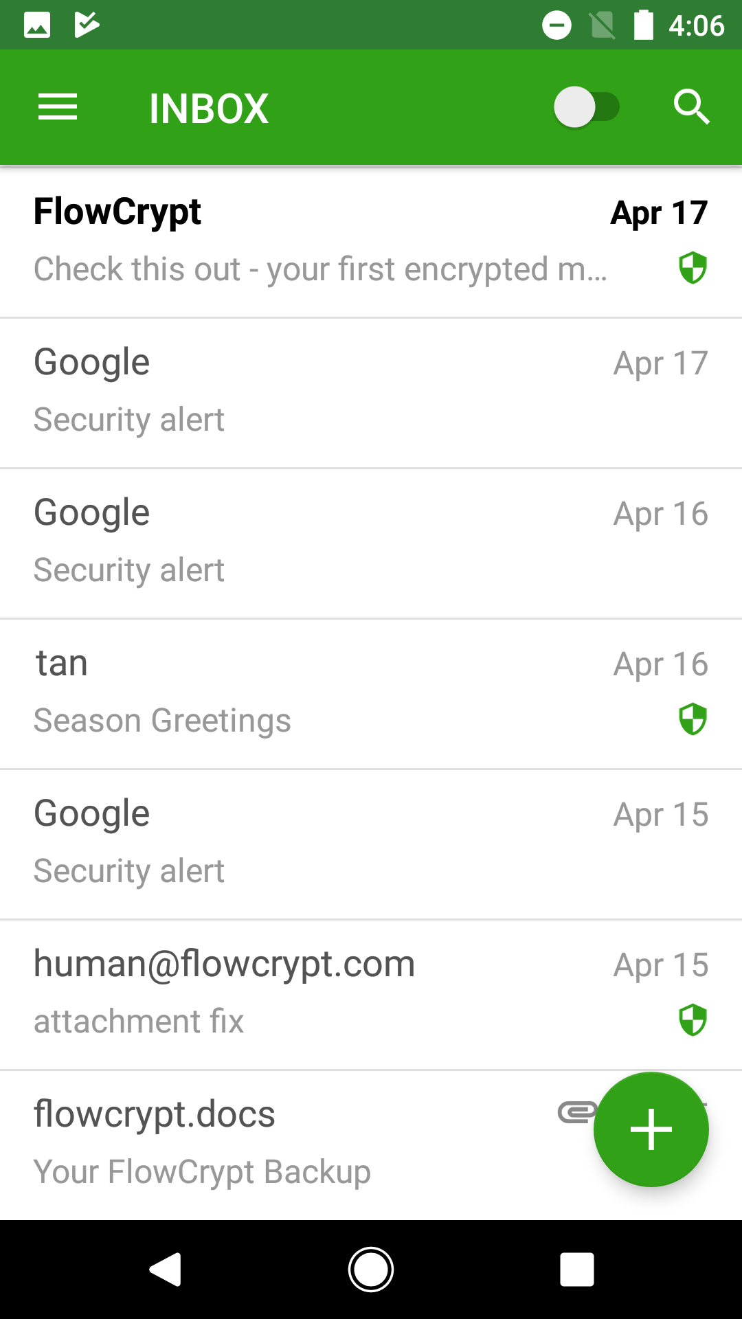 android showcase inbox