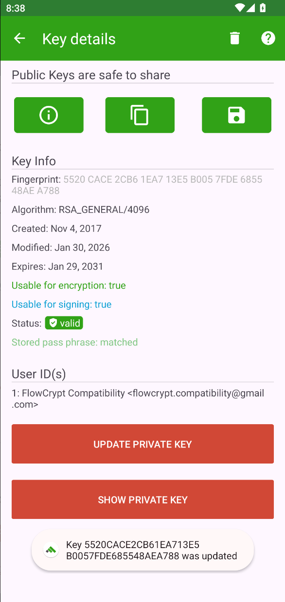 android showcase update key phase4