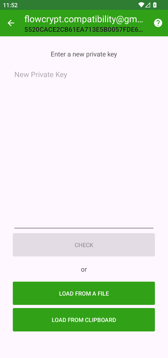 android showcase update key