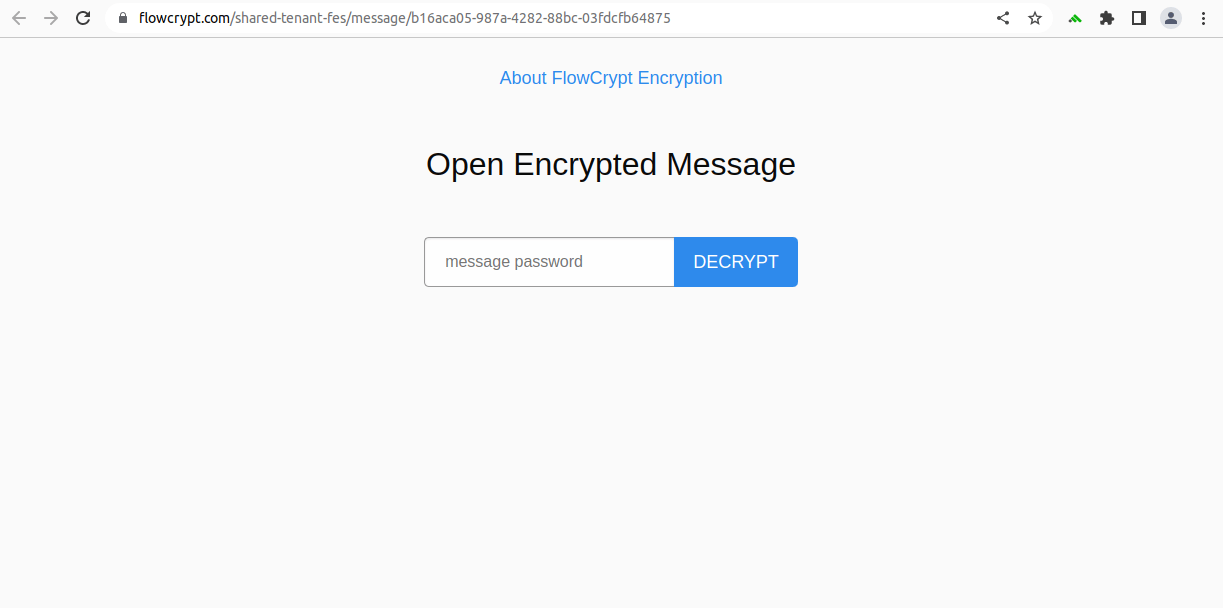 browser openingemailwithoutFC addpwtoopenencryptedmessage