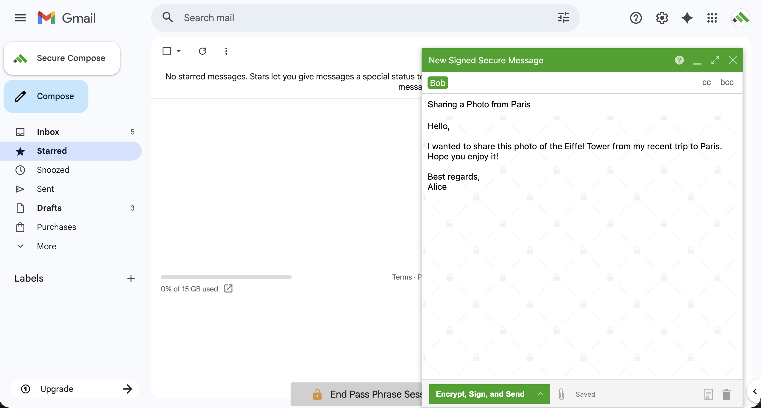 browser sendingencryptedemailattachment typemessagehere