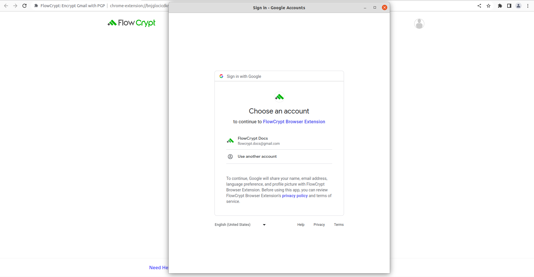 browser settingup flowcryptbrowserextension