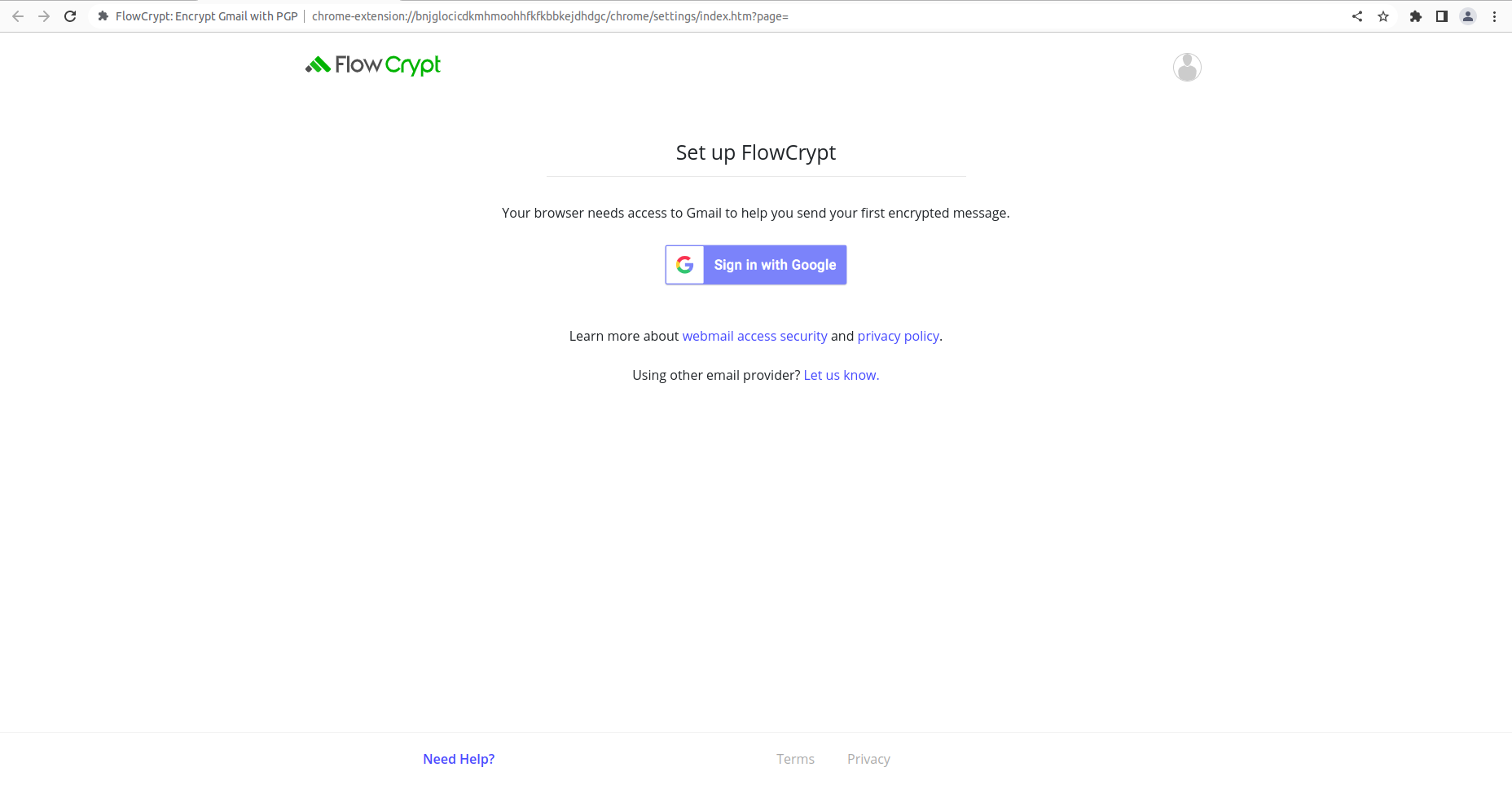 browser settingup setupflowcrypt2