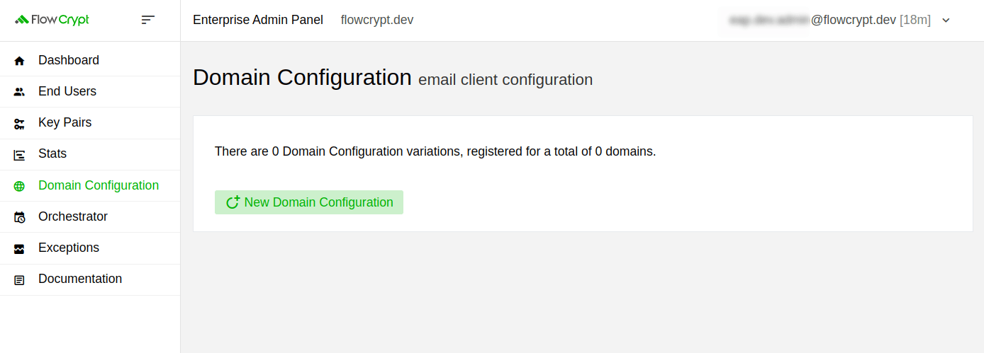 enterprise domain configuration manage add no domain configuration