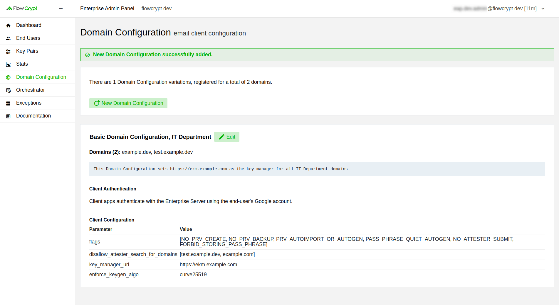 enterprise domain configuration manage existing domain configuration