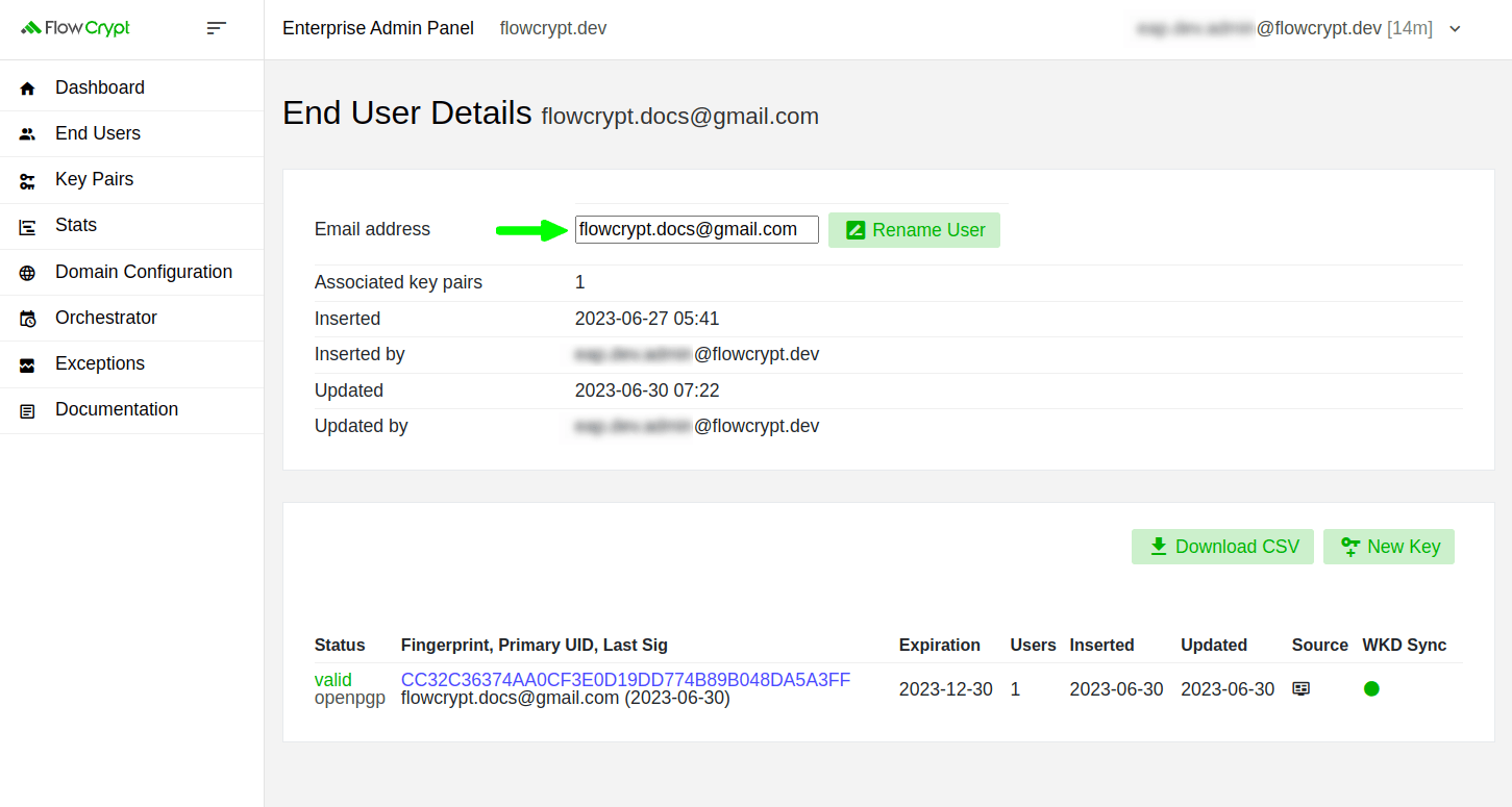 enterprise eap usage end users manage users rename rename end user