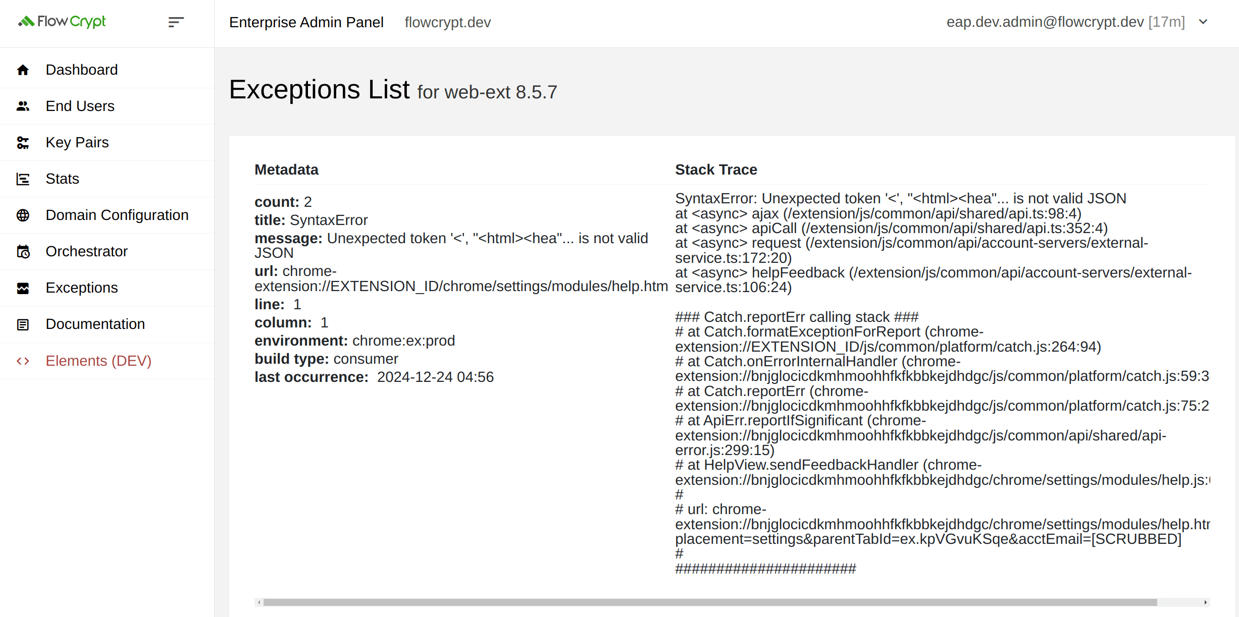 enterprise eap usage exceptions exceptions list