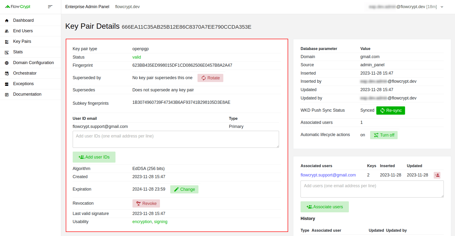 Key Pair Details Page Overview | FlowCrypt Docs