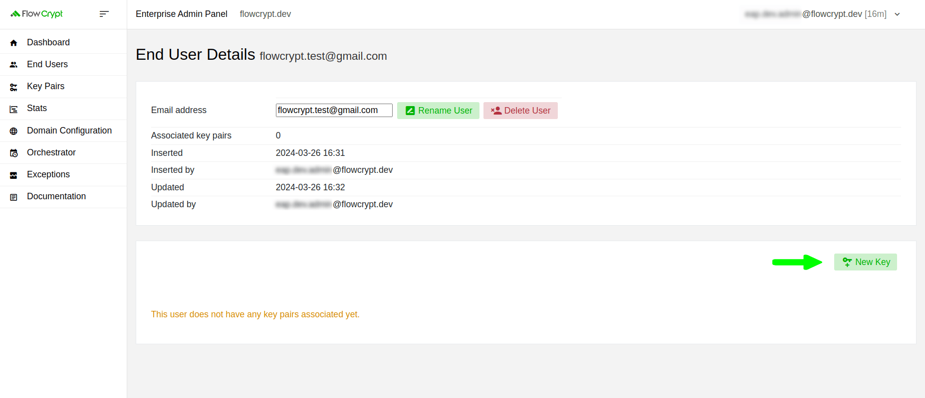 enterprise eap usage key pairs manage keys generate key pair end user details