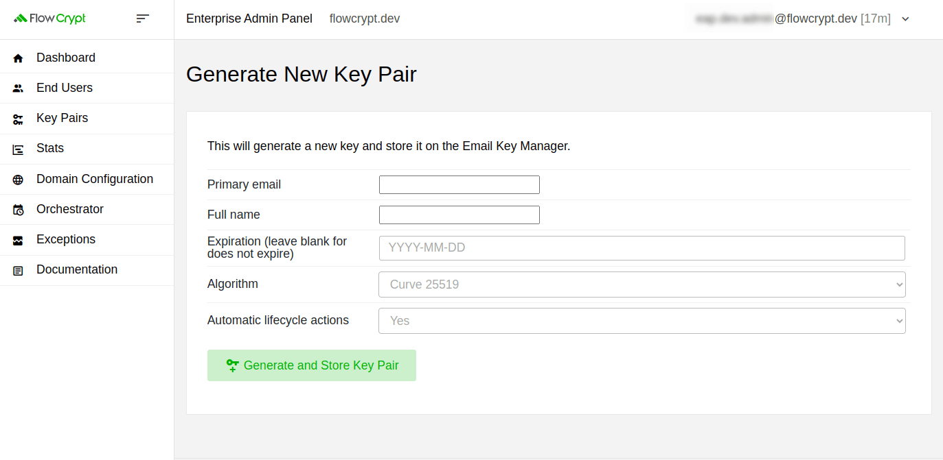 enterprise eap usage key pairs manage keys generate key pair generate and store key pair