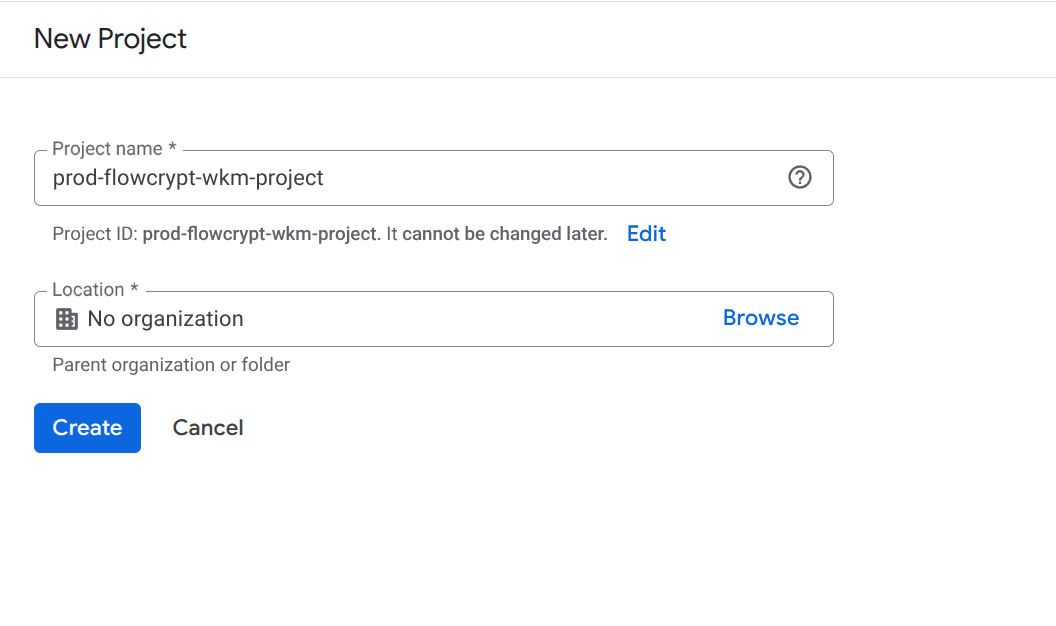google cloud console 2 create project