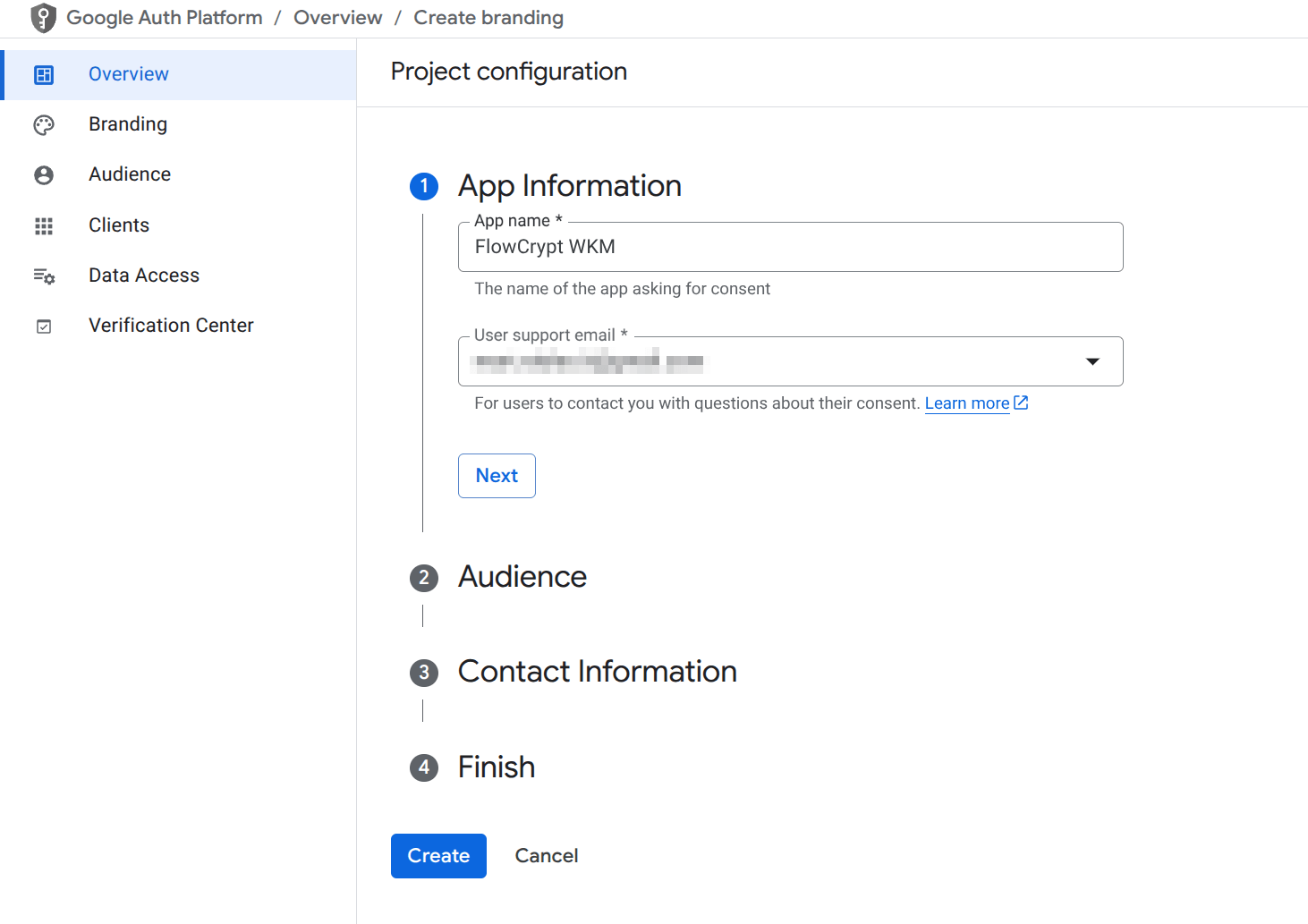 google cloud console 3 consent step 1