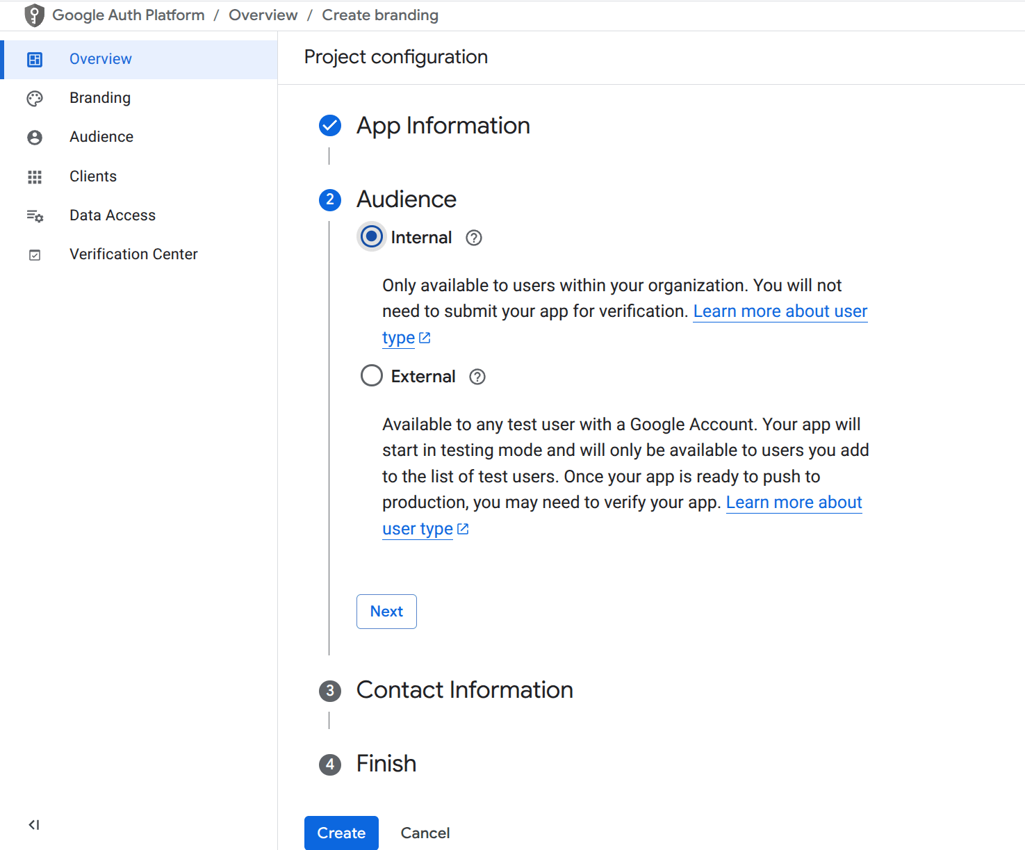 google cloud console 3 consent step 2