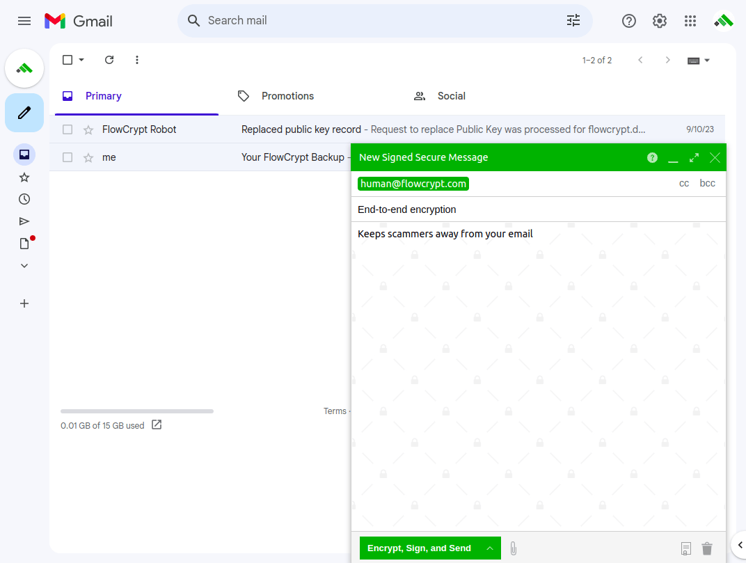 FlowCrypt SECURE COMPOSE