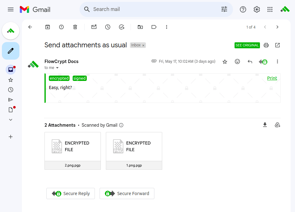 Sending Encrypted Attachments on Gmail